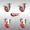 Service Caster 3 Inch 316SS Red Polyurethane Swivel Top Plate Caster Lock Brake 2 Rigid, 2PK SCC-SS316TTL20S314-PPUB-RED-2-R-2 - alternate 4